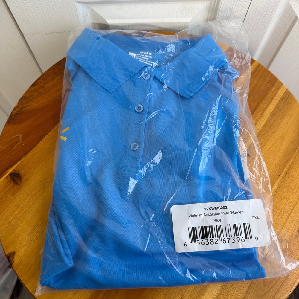 Walmart associate blue polo size 2XL